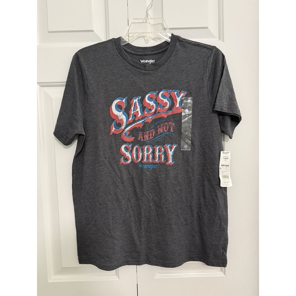 Rare Sassy And Not Sorry Wrangler Women's Sz M Graphic Unapologetic T-Shirt NWT